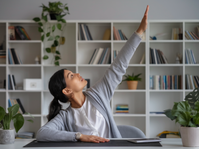 Séquence d'étirements postural de 8 minutes pour réduire les douleurs lombaires au bureau